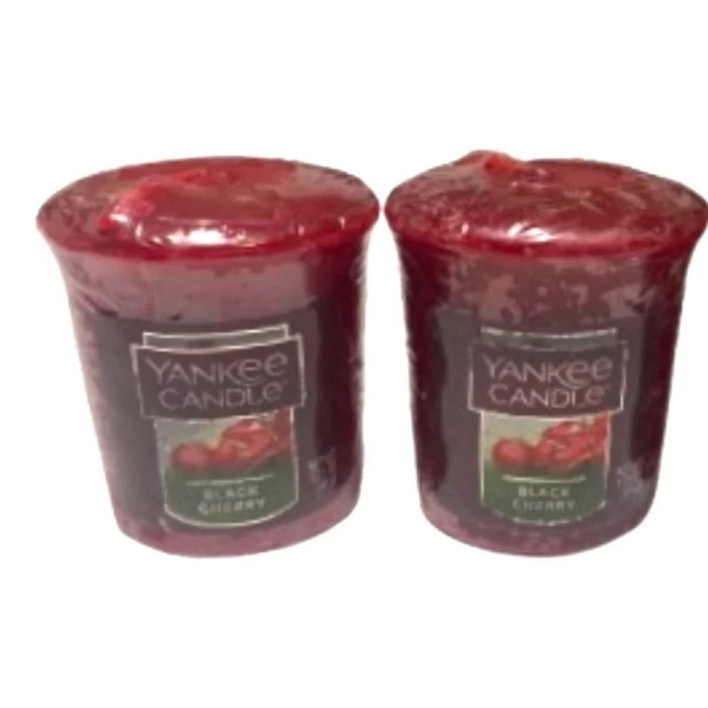 2 Yankee Candle BLACK CHERRY Votive Sampler Candles